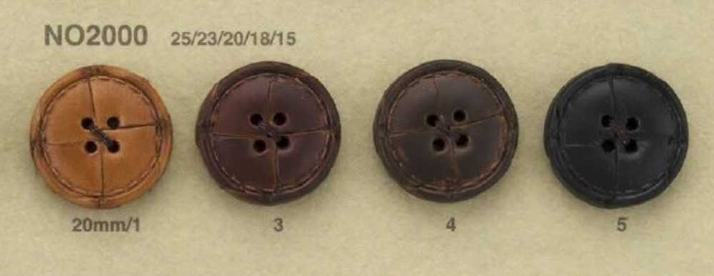 NO2000 Leather 4-hole Button