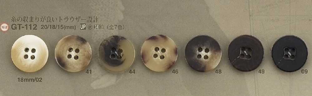 GT112 Polyester Resin 4-hole Button IRIS