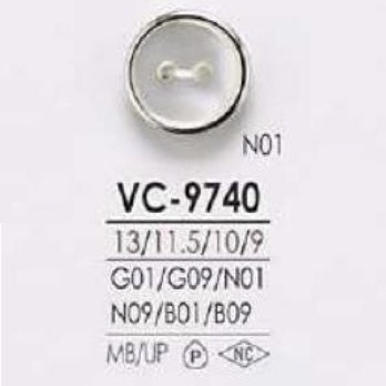 VC9740 Brass/polyester Resin Two-hole Button IRIS