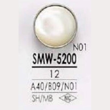 SMW5200 Shell/Brass Half-Round Half-ring Shank Button IRIS