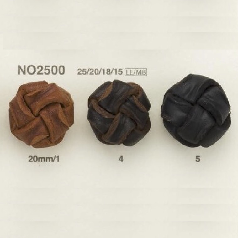 NO2500 Leather/brass Jump Ring Button IRIS