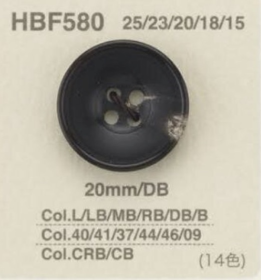 HBF580 Real Buffalo Horn Horn, 4-hole Button IRIS