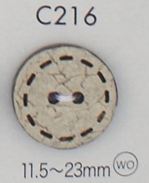 C216 Natural Wood 2-hole Button DAIYA BUTTON