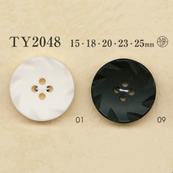 TY2048 Polyester Resin/brass 4-hole Button DAIYA BUTTON