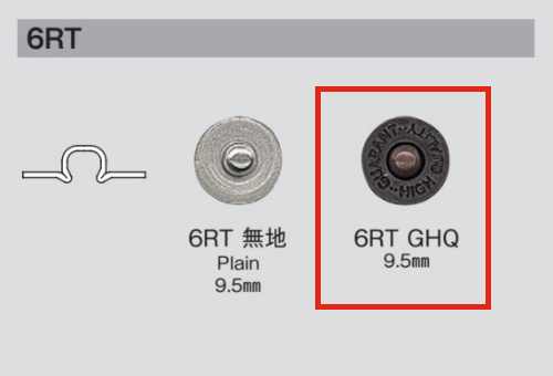 6RT GHQ 6RT GHQ Engraved Robust B/O[Press Fastener/ Eyelet Washer] Morito