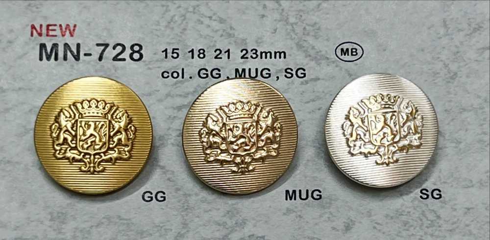 MN-728 Emblem Metal Button Back Foot No Border DAIYA BUTTON(DAIYA BUTTON)