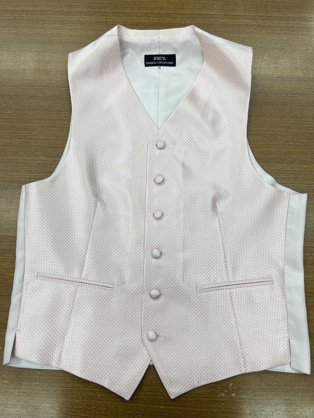 V-984(旧) Formal Vest In Silk Jacquard With Pique Pattern In Pink[Formal Accessories] Yamamoto(EXCY)