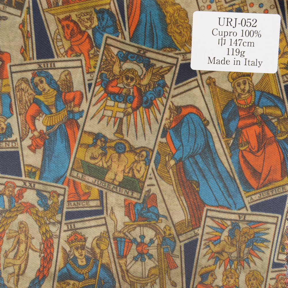 URJ-052 Made In Italy Cupra 100% Printed Lining Pop Card Pattern TCS