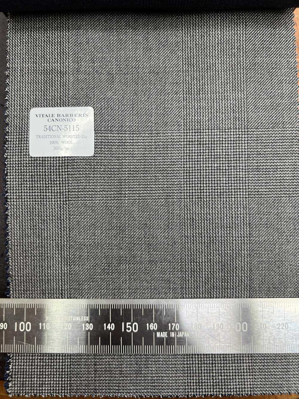 54CN5115 CANONICO TRADITIONAL WORSTED 21μ Glen Check Grey[Textile] CANONICO