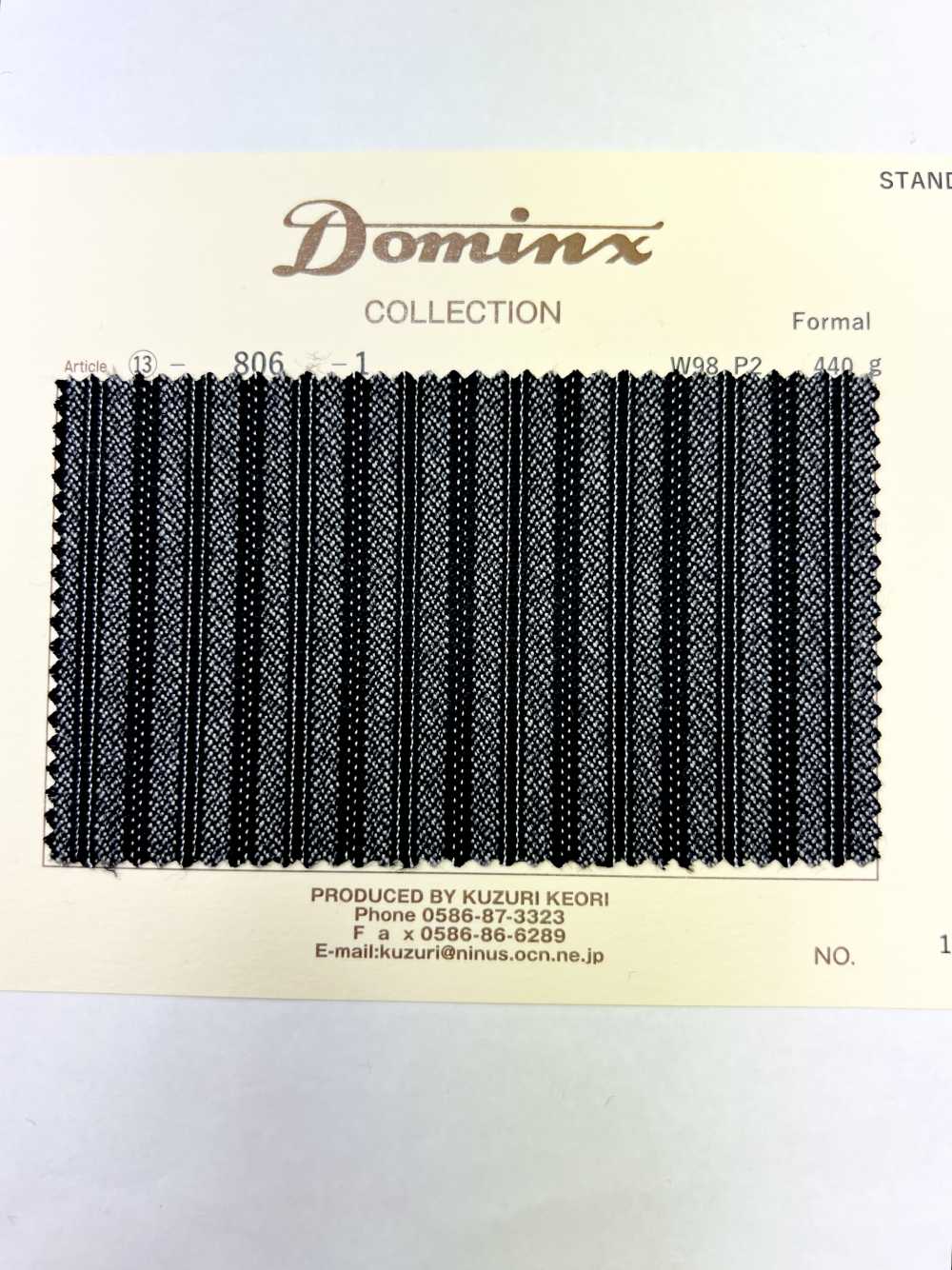 806 Formal DOMINX Standard Collection Corduroy Grey[Textile] Katsuragi Wool (DOMINX)