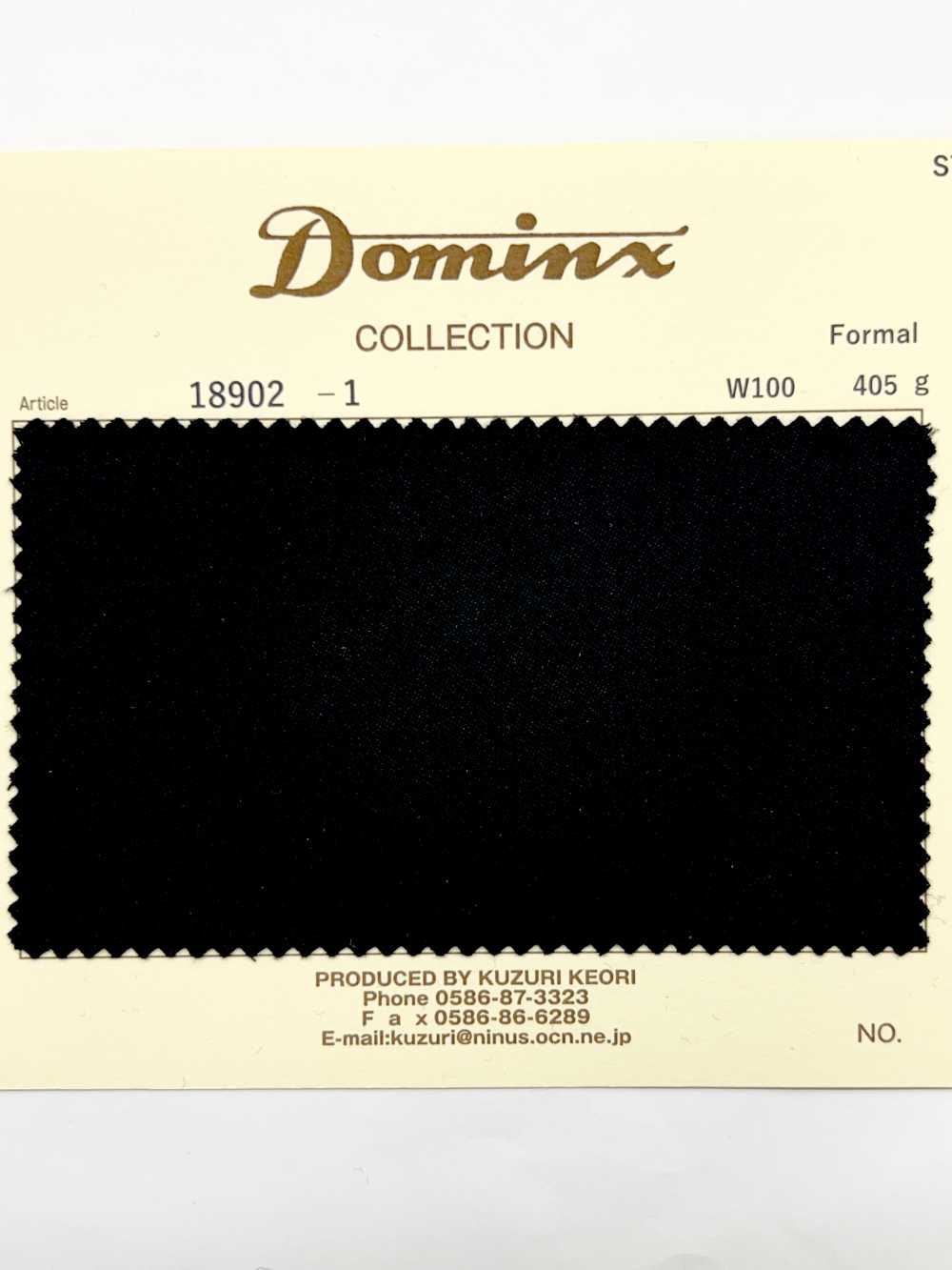 18902 Formal DOMINX Standard Collection High Density Lightweight Doeskin Black[Textile] Katsuragi Wool (DOMINX)