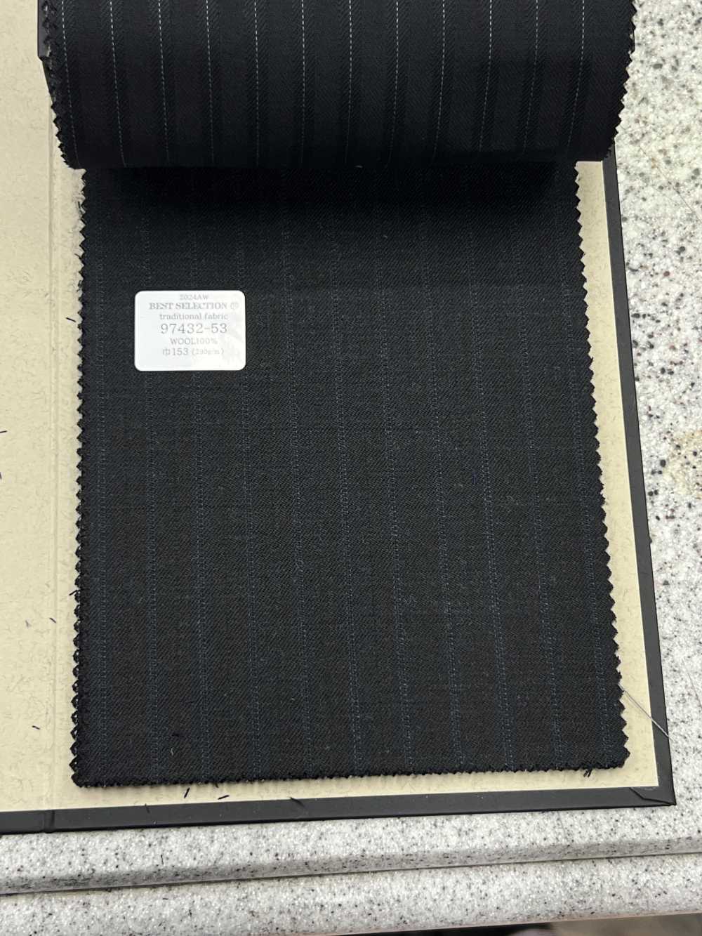 97432 TRADITIONAL FABRIC Suits, Multi-material, Black, Striped[Textile] Kunishima Co., Ltd.