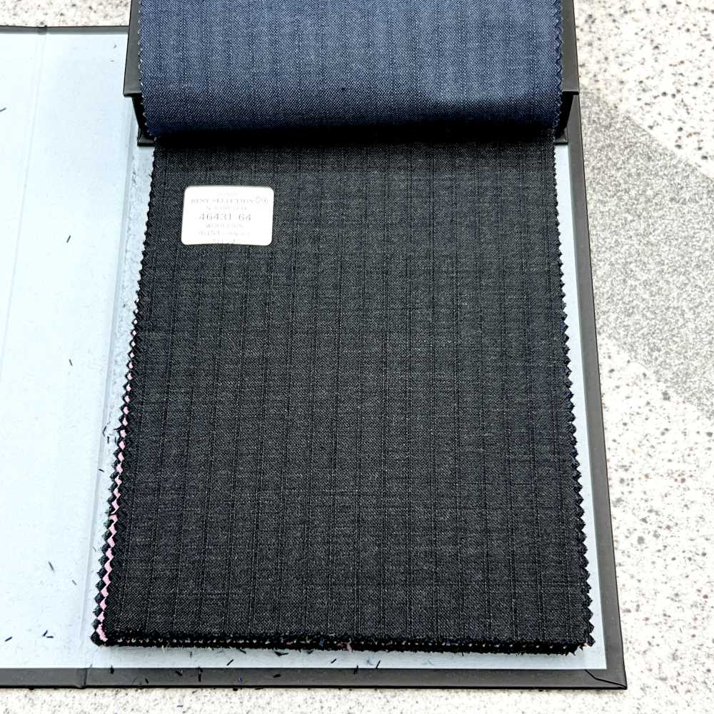 46431-64 25SS BEST SELECTION [N-STRETCH] N-STRETCH Dark Gray Shadow Stripe[Textile] Kunishima Co., Ltd.