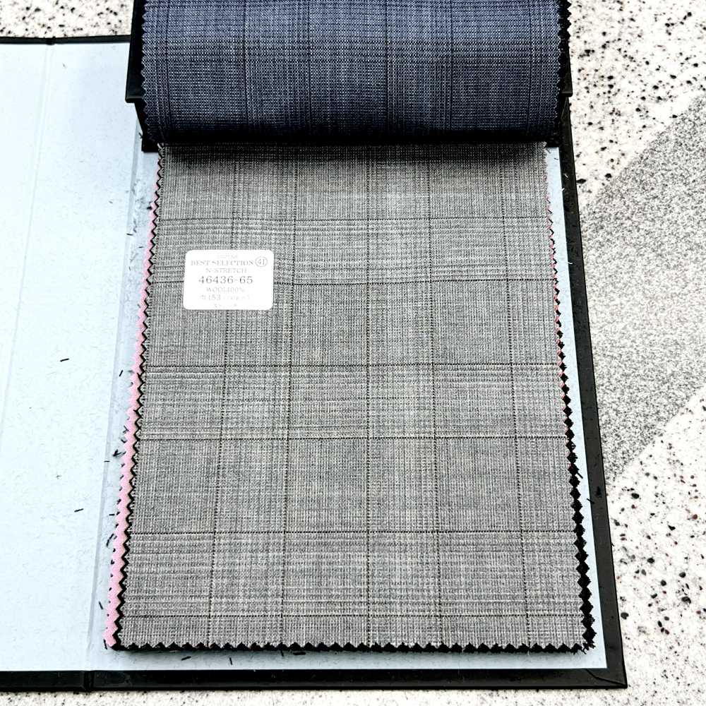 46436-65 25SS BEST SELECTION [N-STRETCH] N-Stretch Gray Glen Check[Textile] Kunishima Co., Ltd.