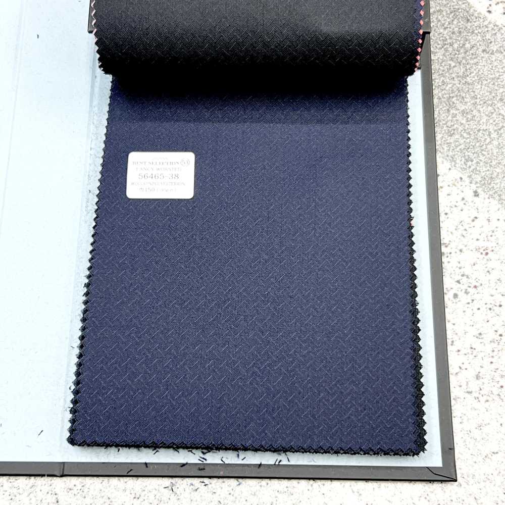 56465-38 25SS BEST SELECTION [FANCY WORSTED] Fancy Worsted Chevron Dark Blue[Textile] Kunishima Co., Ltd.