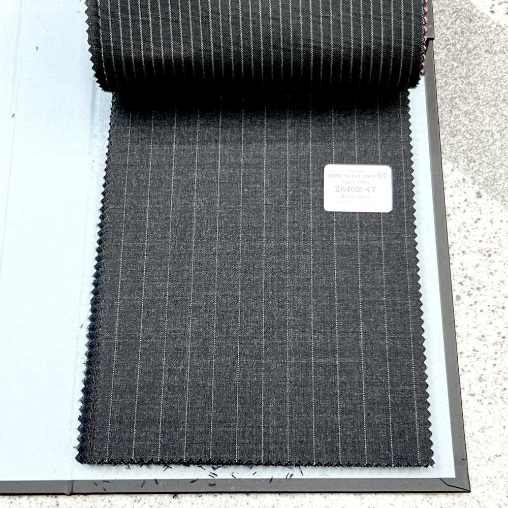 26402-47 25SS BEST SELECTION [traditional Fabric] Traditional Fabric Chalk Stripe Dark Gray[Textile] Kunishima Co., Ltd.