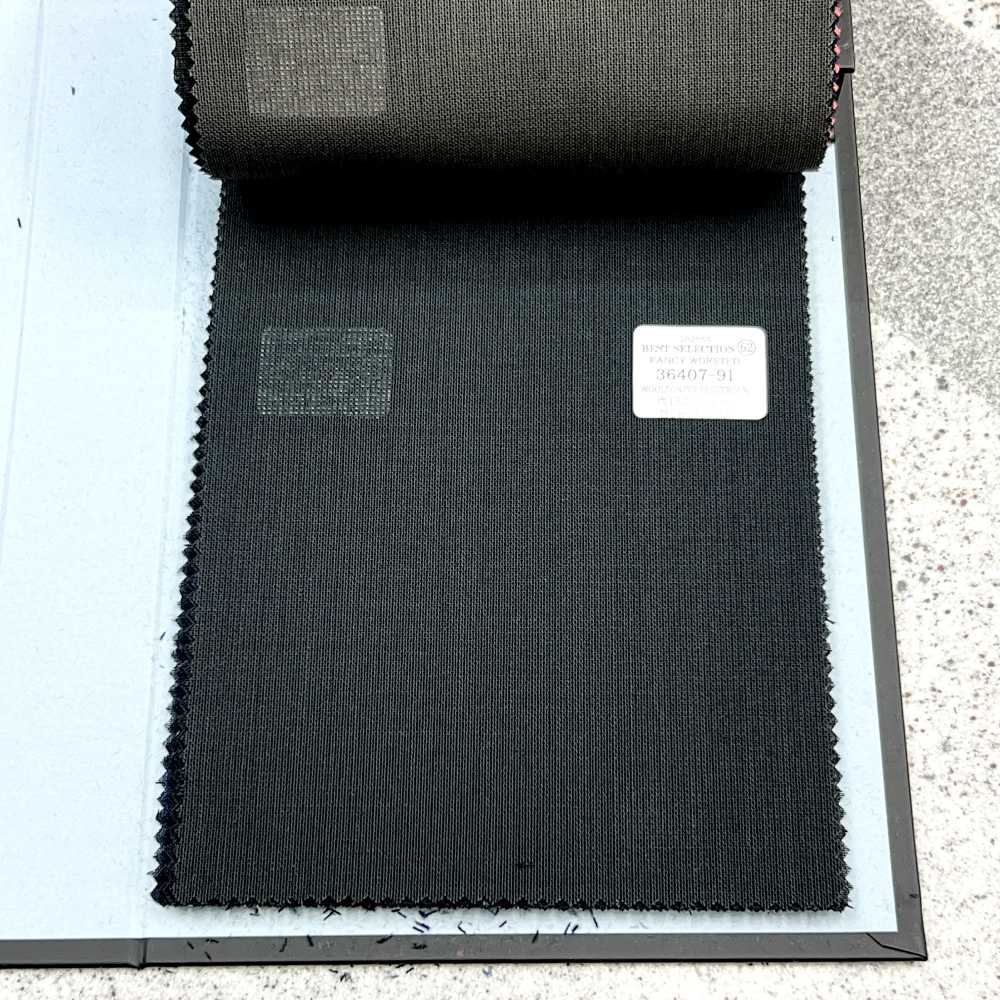 36407-91 25SS BEST SELECTION [FANCY WORSTED] Fancy Worsted No Pattern Black[Textile] Kunishima Co., Ltd.