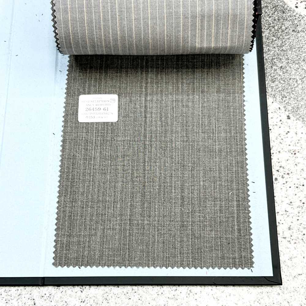 26459-61 25SS BEST SELECTION [FANCY WORSTED] Fancy Worsted Stripe Beige[Textile] Kunishima Co., Ltd.