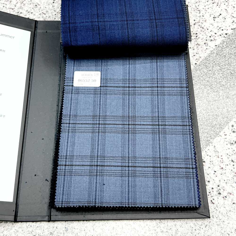 46552-50 25SS HERDREX [PROLIDO] Prolido Charcoal Blue Tartan Check[Textile] Kunishima Co., Ltd.