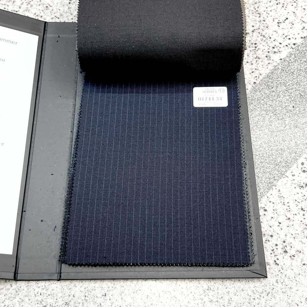 01744-34 25SSHERDREX [Classico] Classico Wool Stripe Navy[Textile] Kunishima Co., Ltd.