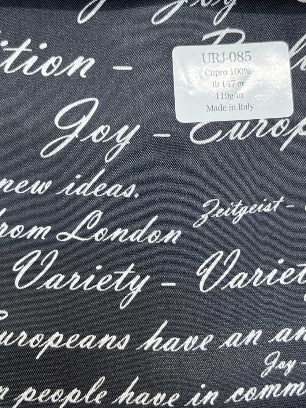 URJ-085 Made In Italy 100% Cupra Printed Lining English Letters Black TCS