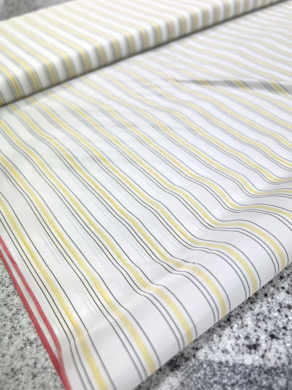 880 880 Plain Woven Sleeve Lining, Cream Ground With Yellow And Black Stripes