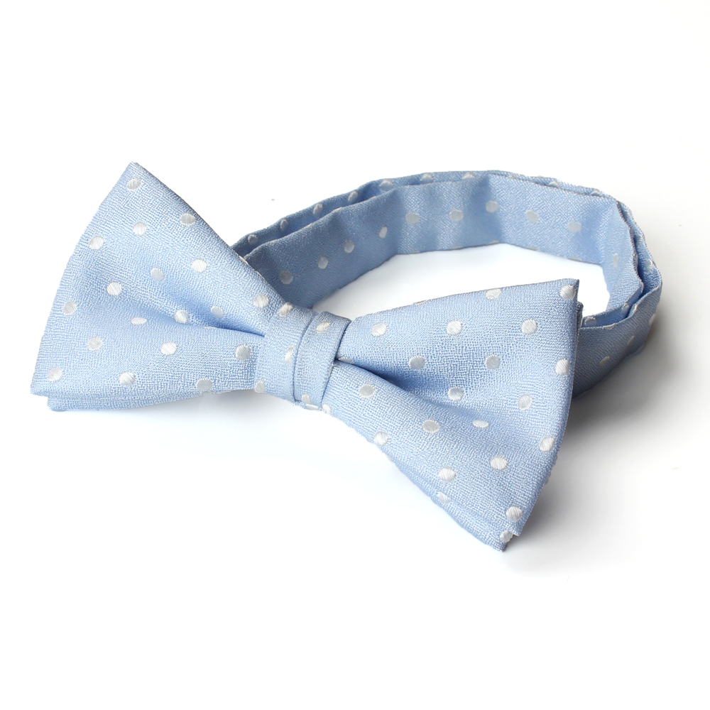 BF-973 Japanese Silk Bow Tie With Polka Dot Saxe Blue[Formal Accessories] Yamamoto(EXCY)