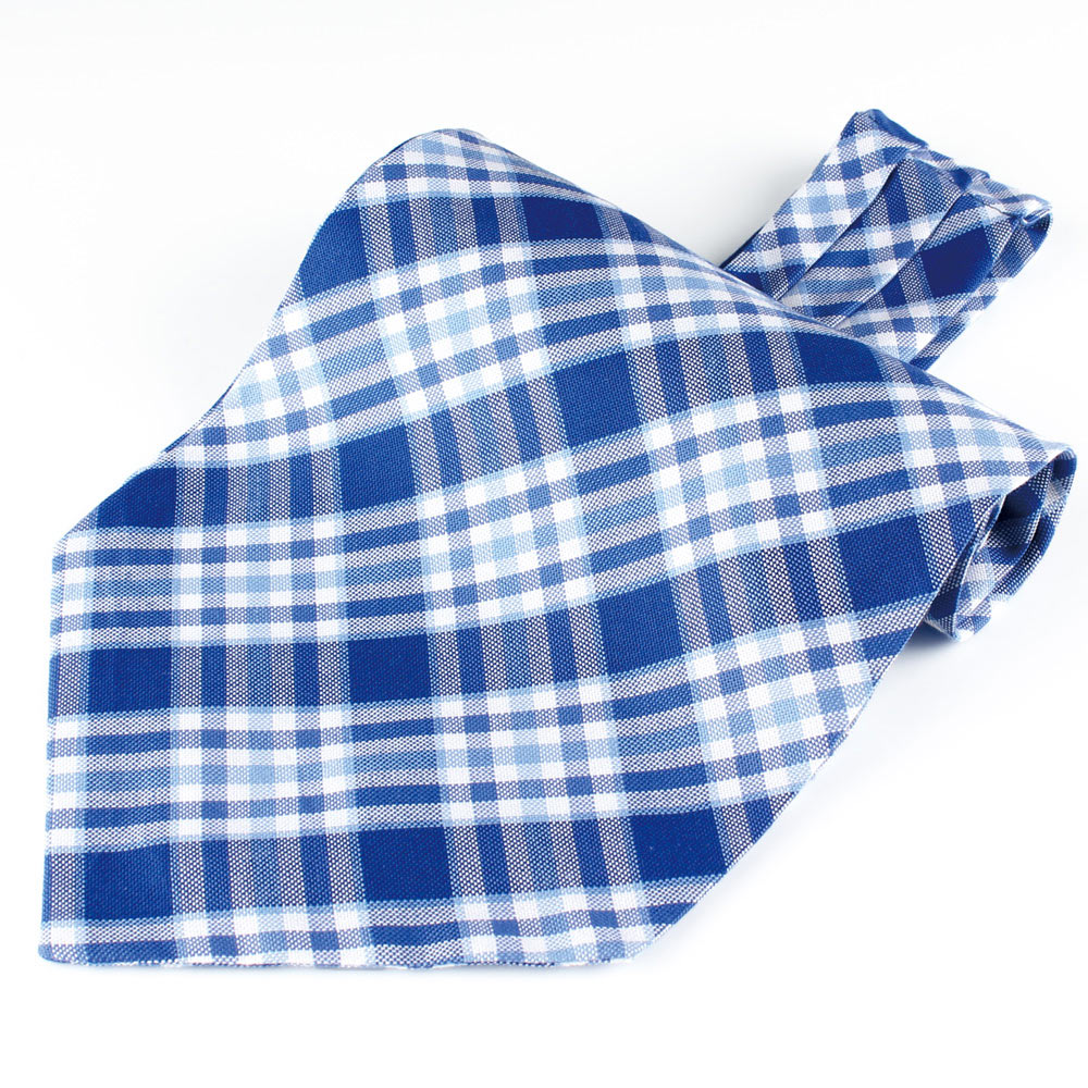 RAS-02 Ascot Tie Made Of Ring Heart Textile , Blue Check[Formal Accessories] Yamamoto(EXCY)