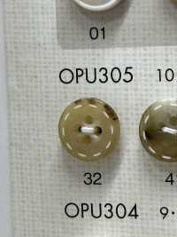 OPU305 Stitch Design 4 Holes Tortoiseshell Polyester Button DAIYA BUTTON Sub Photo