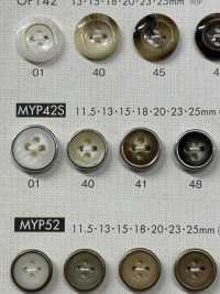 MYP42S Buffalo-like Silver 4-hole Polyester Button DAIYA BUTTON Sub Photo