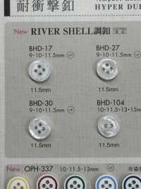 BHD30 DAIYA BUTTONS Impact-resistant Four-hole RIVER SHELL-like Polyester Button DAIYA BUTTON Sub Photo