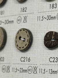 C216 Natural Wood 2-hole Button DAIYA BUTTON Sub Photo