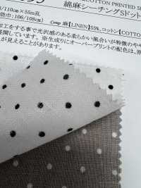 28095 Linen Loomstate Single Thread Dot Print Chintz Finish[Textile / Fabric] SUNWELL Sub Photo