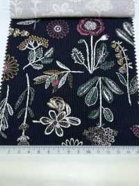 8025-1795-2 21W Corduroy Embroidered Flowers[Textile / Fabric] HOKKOH Sub Photo