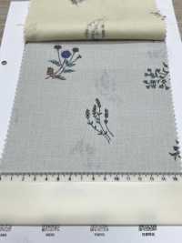 8025-1790-1 Linen Loomstate Sheeting With Embroidered Flying Flowers[Textile / Fabric] HOKKOH Sub Photo