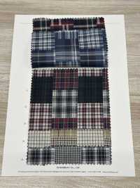 3SG036 Random Patchwork Plaid Fabric[Textile / Fabric] Chambray Sub Photo