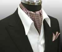 MS-5007 Hand-tied Ascot Tie And Handkerchief Set In Pink Check[Formal Accessories] Yamamoto(EXCY) Sub Photo