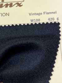 4526 Vintage Flannel DOMINX Standard Collection 6 Colors Black Dark Gray Navy Brown White[Textile] Katsuragi Wool (DOMINX) Sub Photo