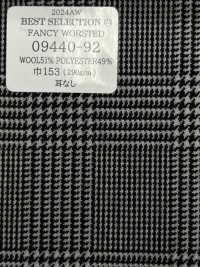 09440 FANCY WORSTED Wrinkle-resistant Wool Polyester Glen Check[Textile] Kunishima Co., Ltd. Sub Photo