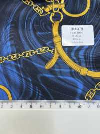 URJ-079 Made In Italy 100% Cupra Printed Lining, Chain Pattern, Blue TCS Sub Photo