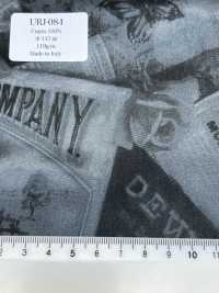 URJ-084 Made In Italy 100% Cupra Printed Lining Newspaper And Roses Monochrome TCS Sub Photo