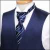 VYT-01 British VANNERS Silk Ascot Tie(Europe Tie) Striped Navy